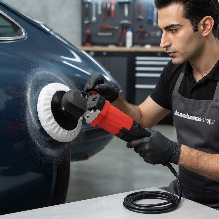 پولیش صنعتی دنلکس 180 میلیمتر 1500 وات مدل DX-9115 با دیمر تنظیم سرعت